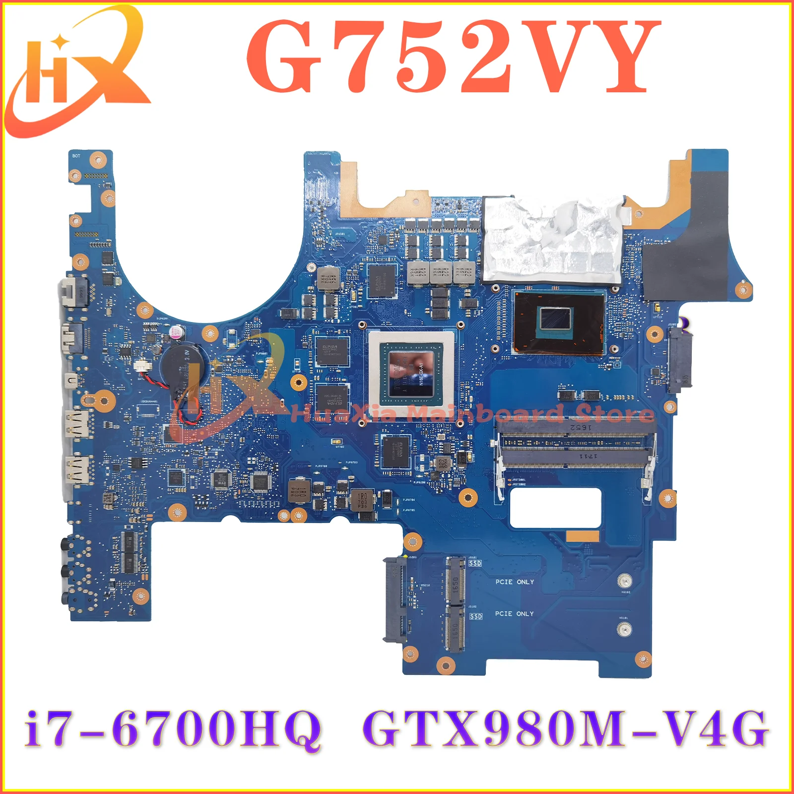 KEFU Notebook G752V Mainboard For ASUS G752VY G752VT G752VL Laptop Motherboard I7-6700HQ CPU GTX970M/3G GTX965M/2G GTX980M/4G