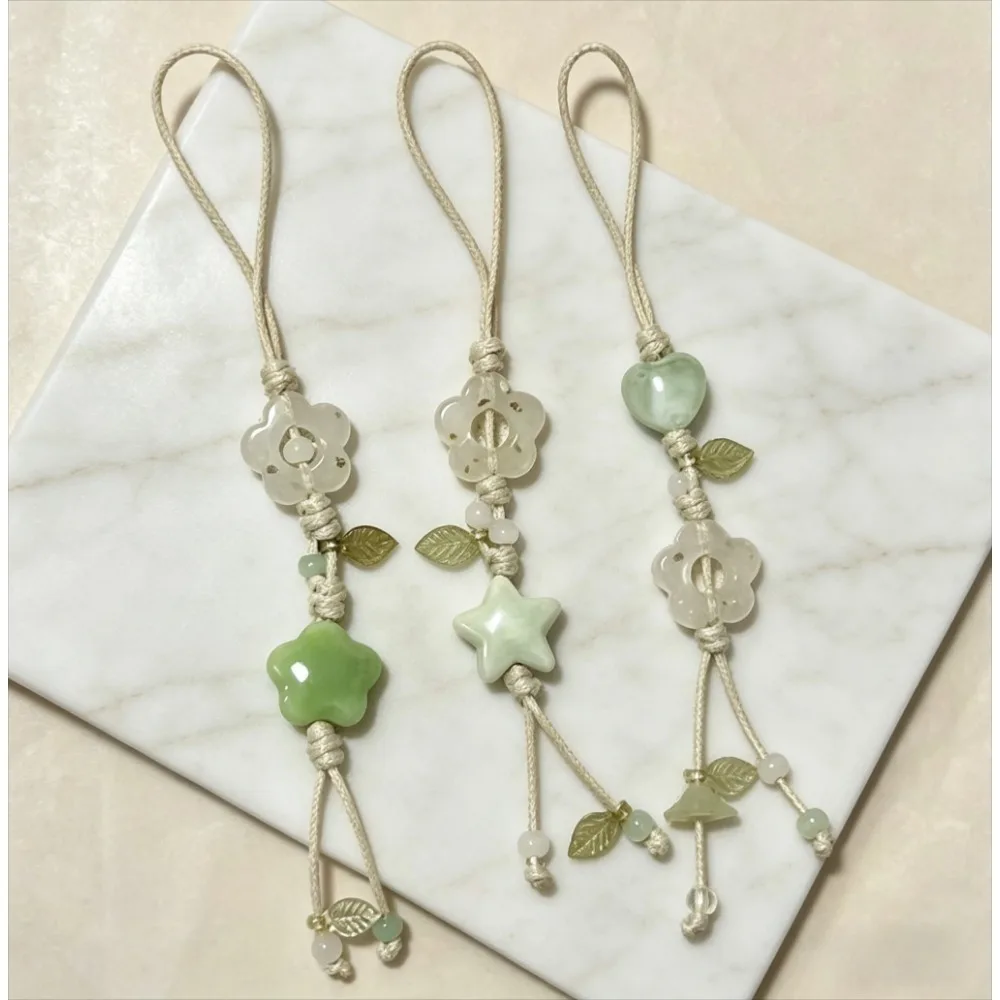 1Pc Ceramics Stars Phone Charms Bag Camera Pendant Key Chains Strap Kawaii Ceramic Beaded Phone Lanyard Pastel Colors for Girls