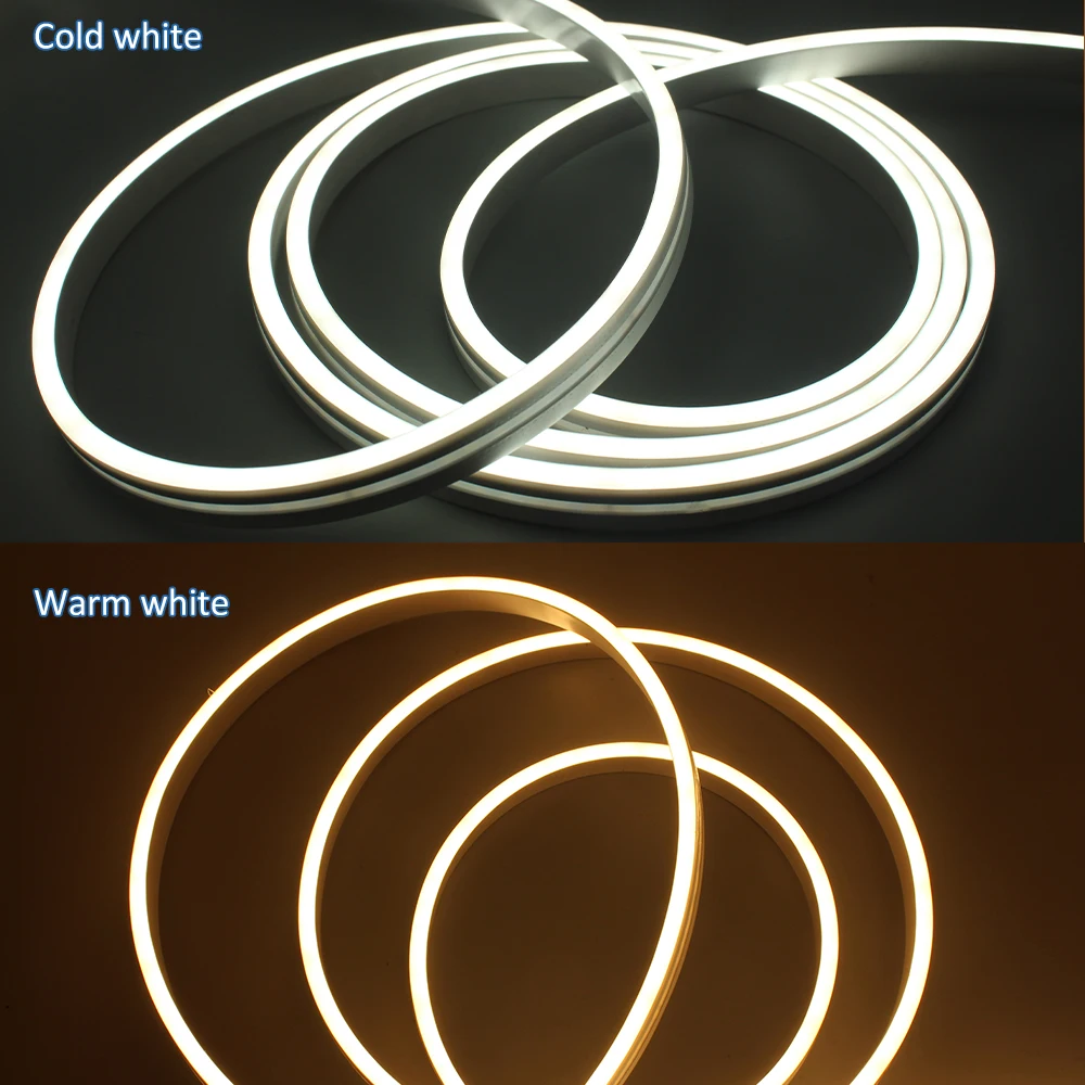 24V DC LED Neon Flex Rope Lighting 5M 10M 4x10mm Waterproof Warm Cool White Dimmable Silicone Tube Strip Light Room Decoration