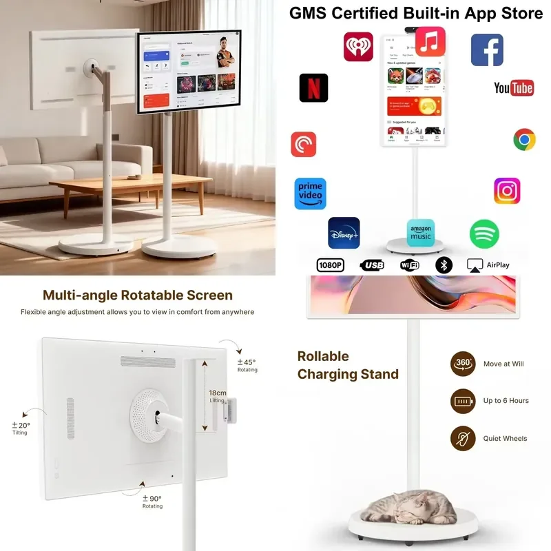 24 Inch Interactive Touch Screen Android Smart TV Floor Standing LCD Display Wifi Mobile Monitor for Business Education