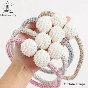 1 Pair Curtain Straps, Window Rope Buckles, Home Curtain Decorative Ropes, Magnet Drawstring Hook Solid Color Accessories Tie