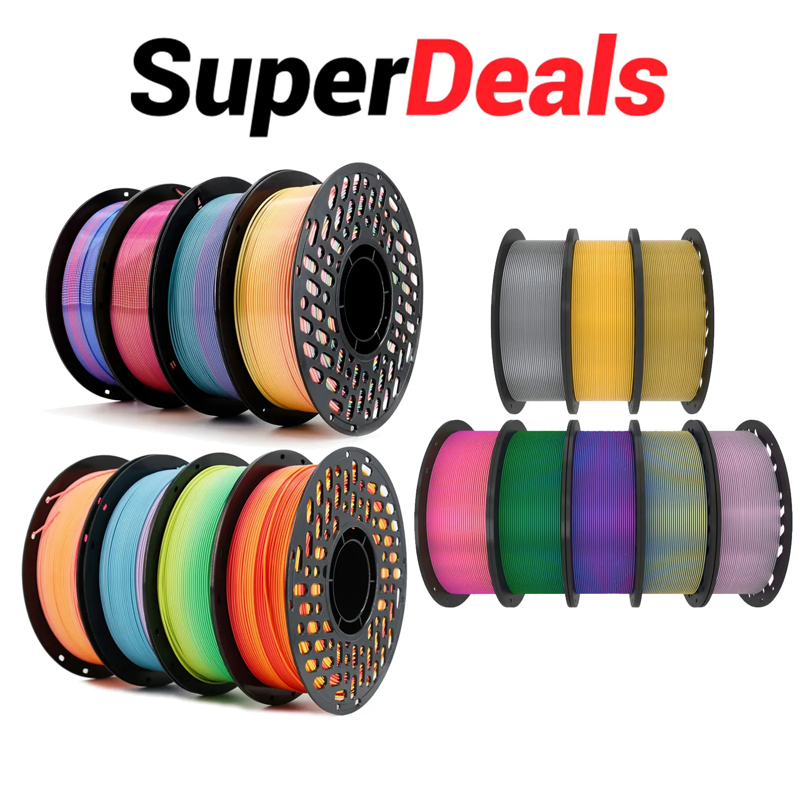 

【Sale】8KG CaiLab PLA+ Silk 3D Printer Filament Works with Most FDM 3D Printer 1.75mm Diameter Single-Color Bi-Color Mixed