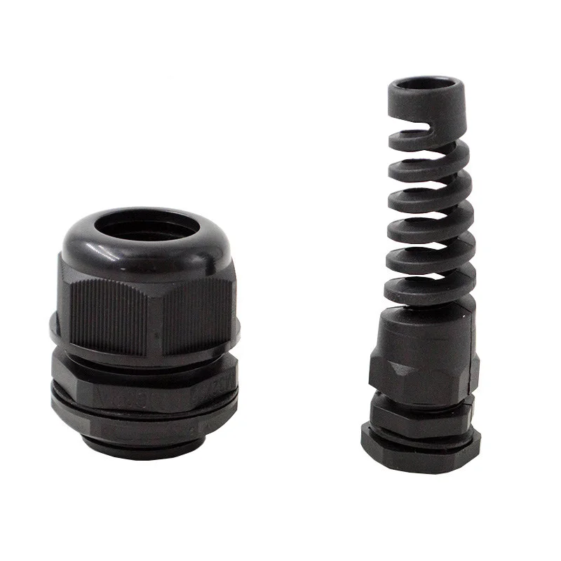 10pcs Nylon Plastic Cable Waterproof Connector, Bend-Proof Type PG7/9/11/13.5/16/19/21/25/29/36