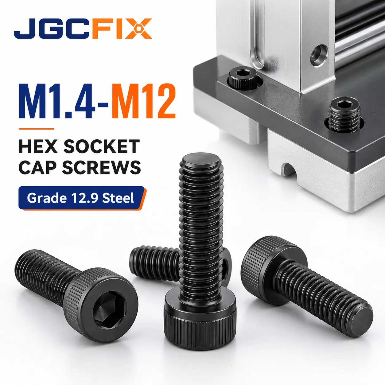 5-50Pcs Black 12.9 Grade Steel M1.4-M12 DIN912 Hex Socket Cap Head Screws Allen Bolts Metric Machine Screws Length 2-100mm