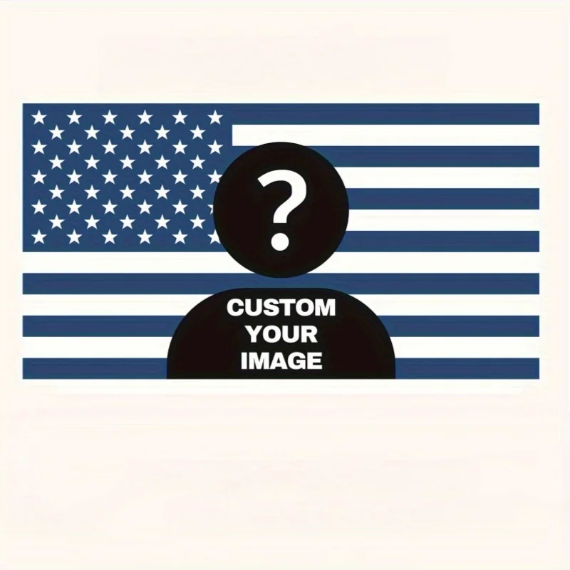 Custom US Flag With Your Image, 3x5 Blue American Customization Banner Using Indoor and Outdoor for Home College Decoration 4G