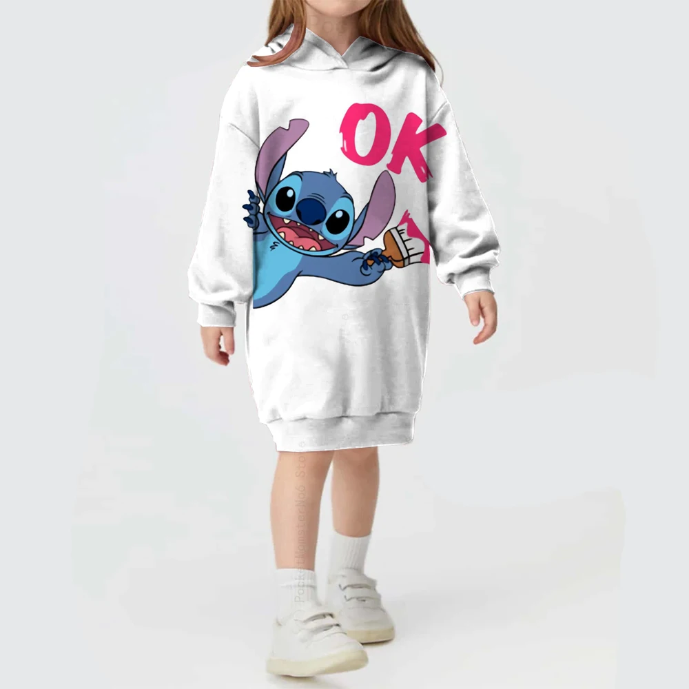 Cute Stitch cartoon hoodie for kids Kawaii designs long-sleeved winter sweatshirt fashion Funny children\'s tops for Disney