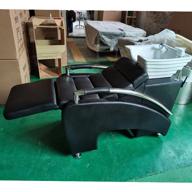 Masasge Bed Back Leather Customized Color Electric Shampoo Chair with Bowls - view 5