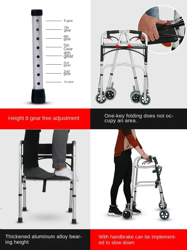 crutches elderly walking stick four-legged chair multi-functional elderly walker