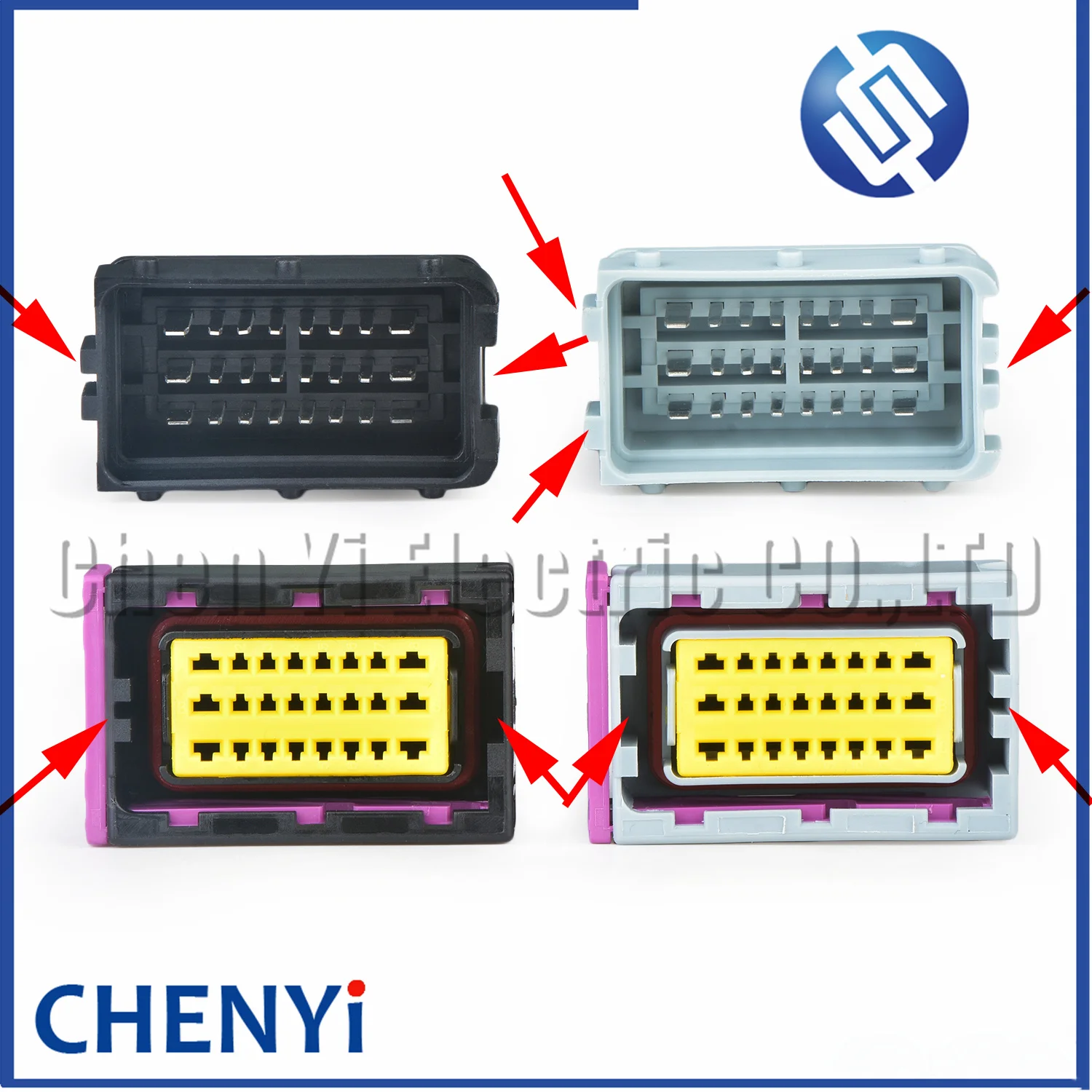 24-pins waterdichte autoconnector computerprintplaat ECU PCB-kabelboom stekker HCCPHPE24BKA90F 211PC249S8005 211PC249S0005 HCCPHPE24BGYB90F