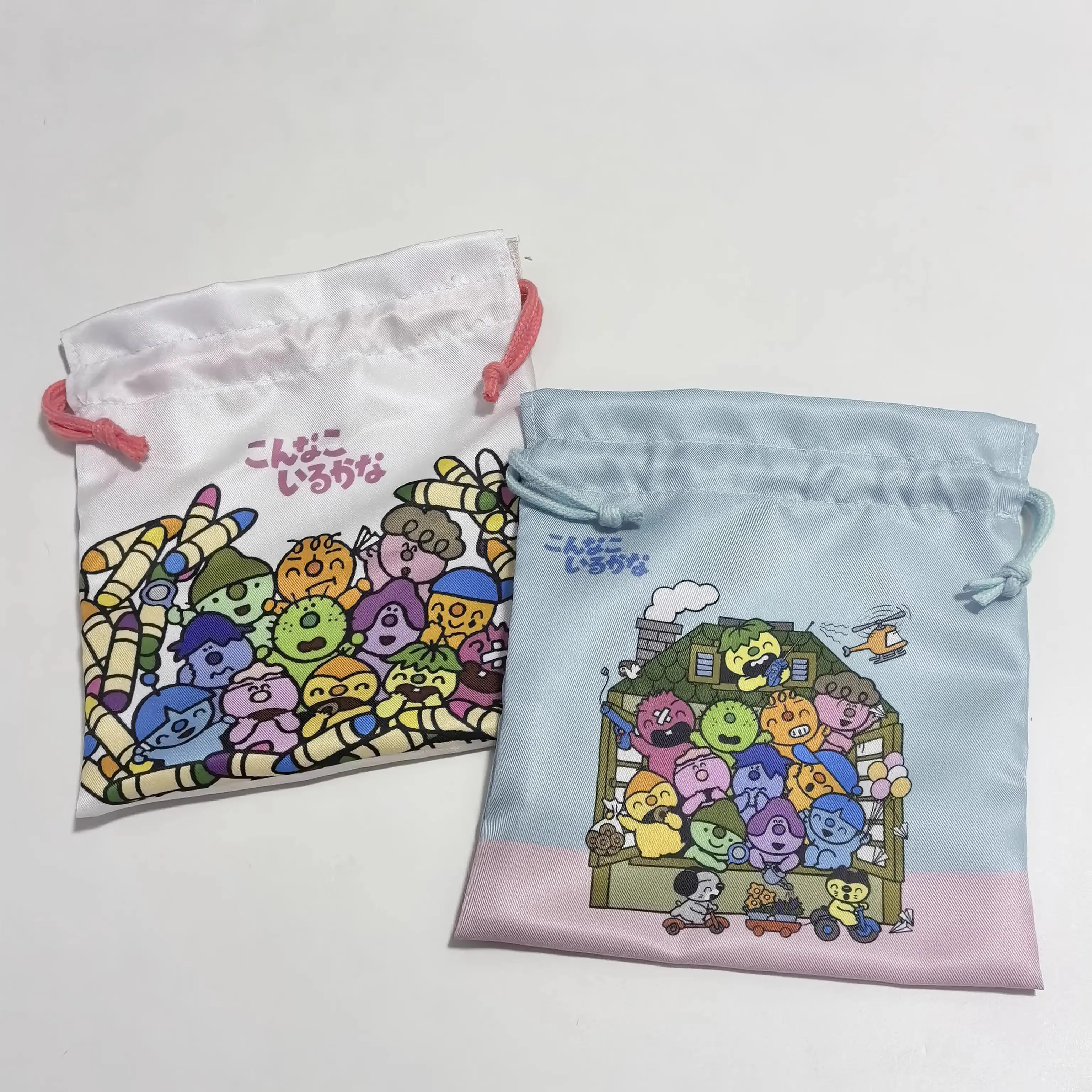 New Cute Anime MR. MEN and LITTLE MISS Sunshine Kids Drawstring Bags Children Girls Pocket Pouch For Women