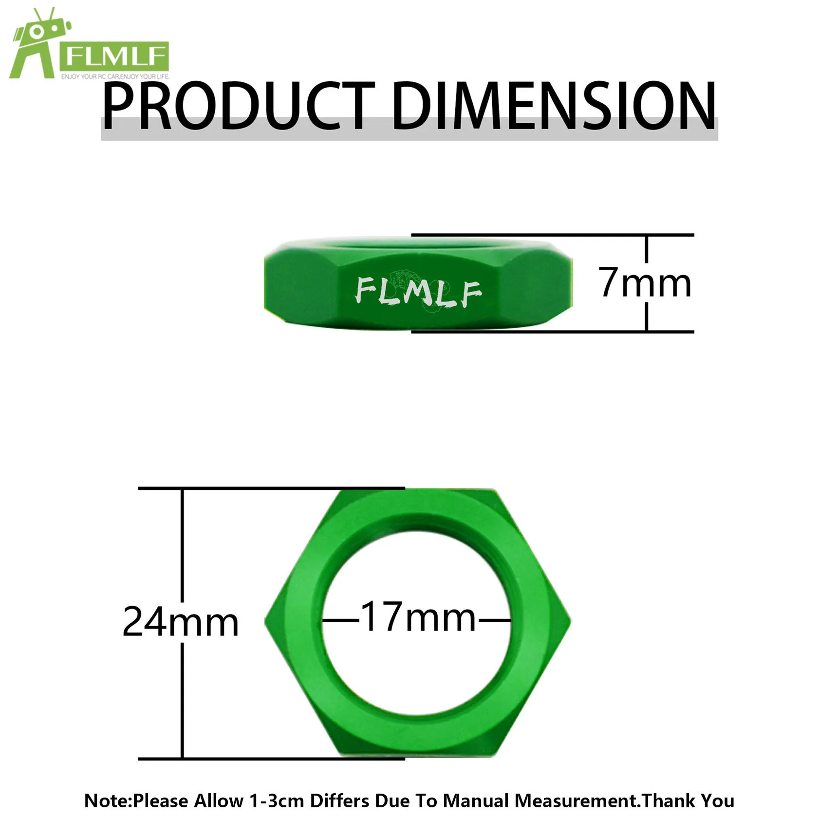 Porca de roda de liga 4 tamanhos 24mm, adequada para 1/5 hpi rofun baha rovan km baja 5b 5t 5sc ou losi 5ive t rc carro brinquedos peças de jogos