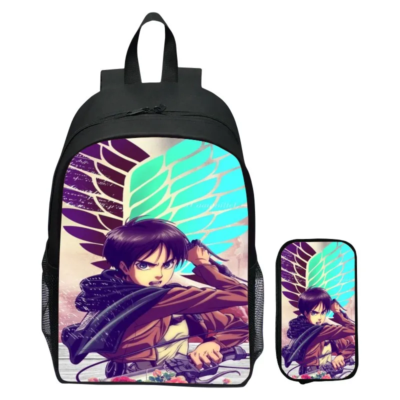 Children's backpack set attack on Titan, giant primary school backpack, kindergarten backpack, pencil case
