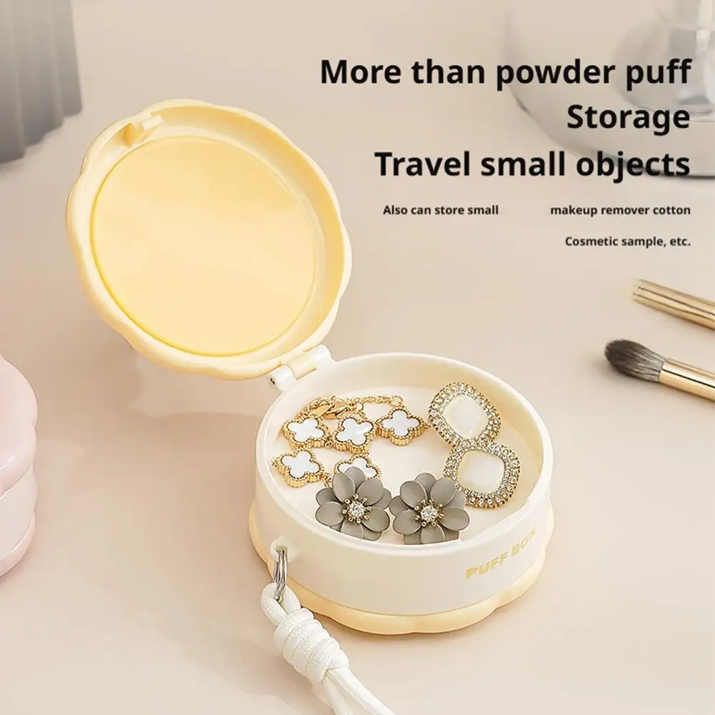 Nowy Wielofunkcyjny Pojemnik na Puder w Kształcie Ciasteczka z Podwójną Warstwą, Bezpieczny Materiał, Pudełko do Przechowywania Kosmetyków, Pyłoszczelny Organizer