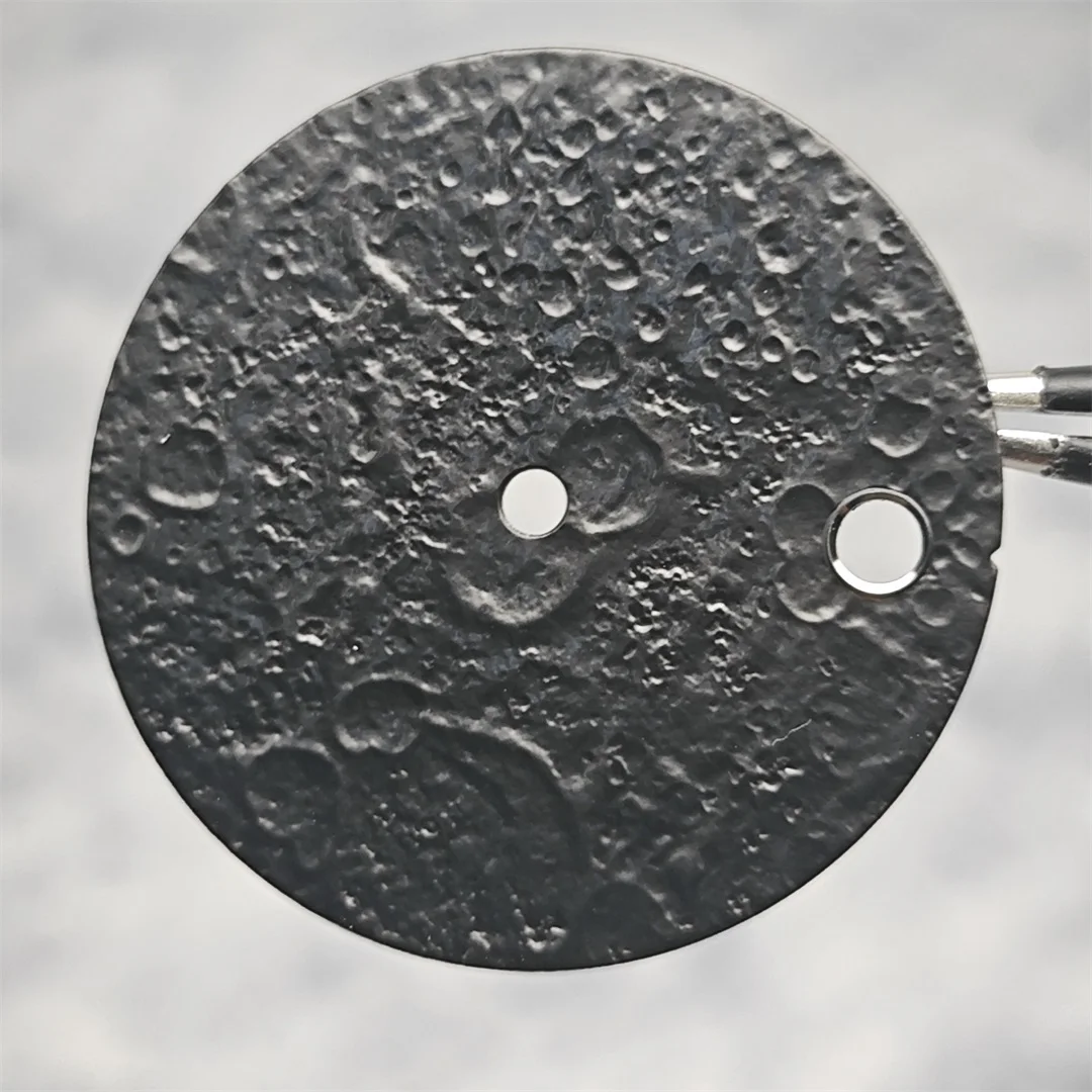 28.5mm Watch Dial Lunar Texture Surface with Single Date Space Watch Faces Replace Accessories for NH35 NH36 Movement