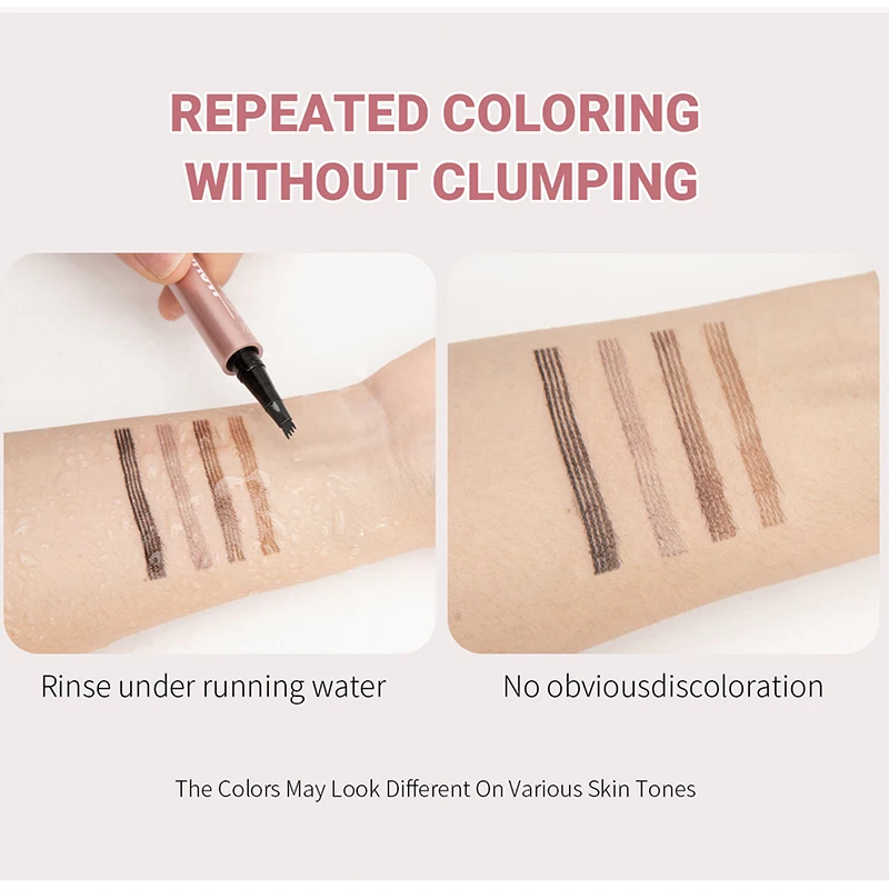 4 Fork Tip Eyebrow Pencil 3D Microblading Waterproof Dark Brown Natural Colour Fine Stroke Magic Eyebrow Pencil 2025 New Ladies