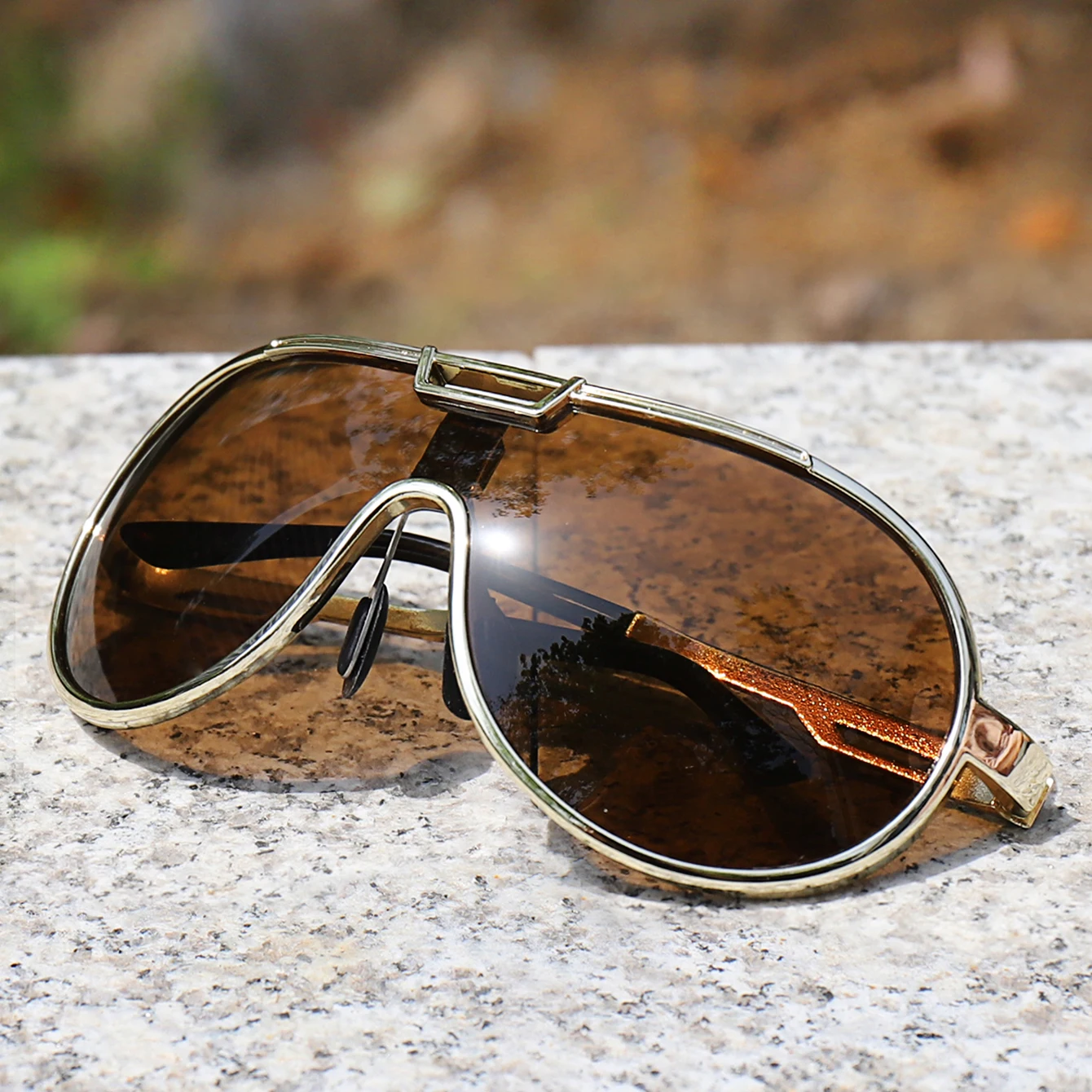 Angel-Sonnenbrille, PC-Rahmen, für Herren und Damen, trendige runde, winddichte Sonnenbrille mit UV-Schutz, Radfahren, Fahren, Reisen, mit Box – Detail 7