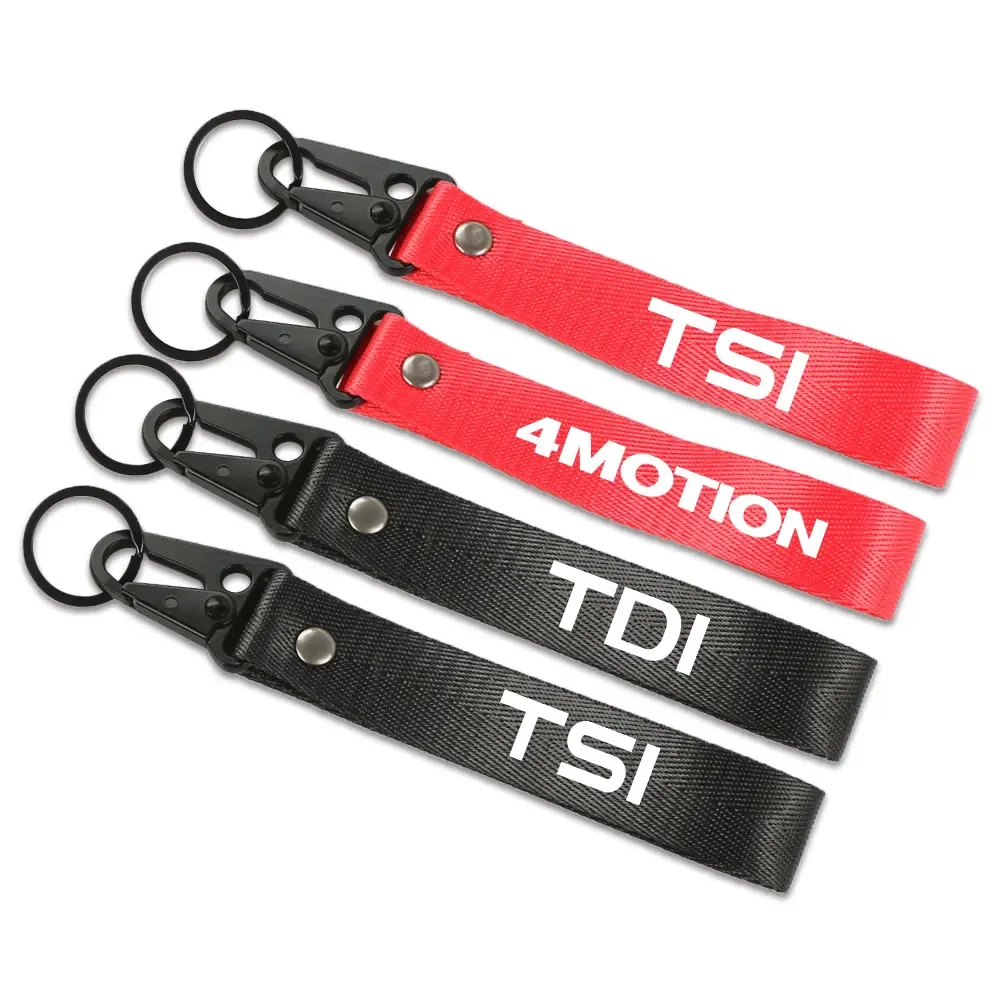 Solid Colors Ribbon Rope Key Chain Keyring Car Accessories For VW Volkswagen TSI TDI 4Motion Jetta Tiguan Touareg Beetle Arteon