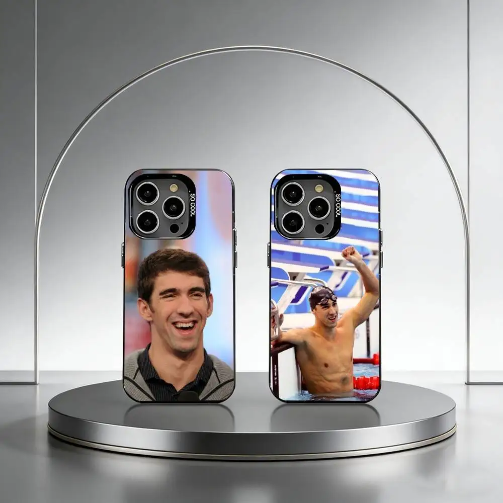 

swimming legend Michael Phelps Phone Case For iPhone 17,16,15,14,13,12,11 Plus,Pro Max,XS,Colorful Silver Phone case Funda Cover