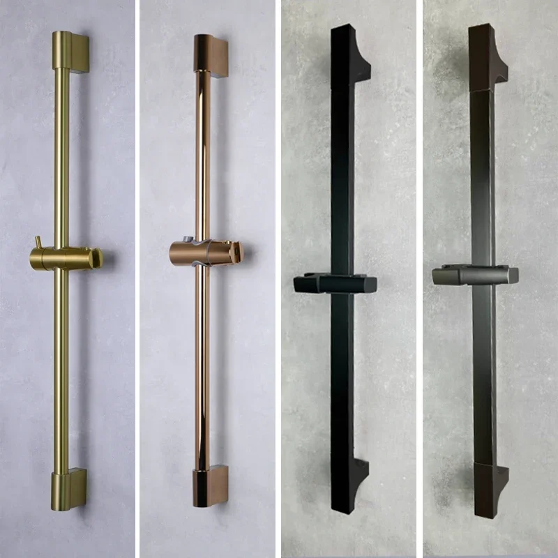 

Shower Bar Angel Height Adjustable Sliding Hand Shower Bar Chrome Matt Black Stainless Steel 64cm Bathroom Fixtures