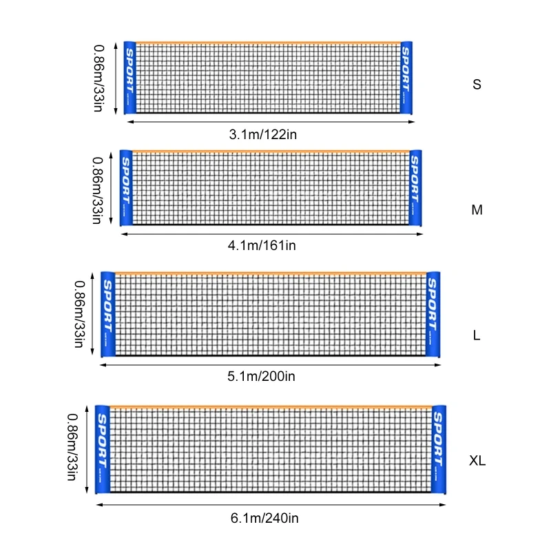 Professional Sport Training Standard Badminton Net Outdoor Tennis Net Mesh Volleyball Net Exercise