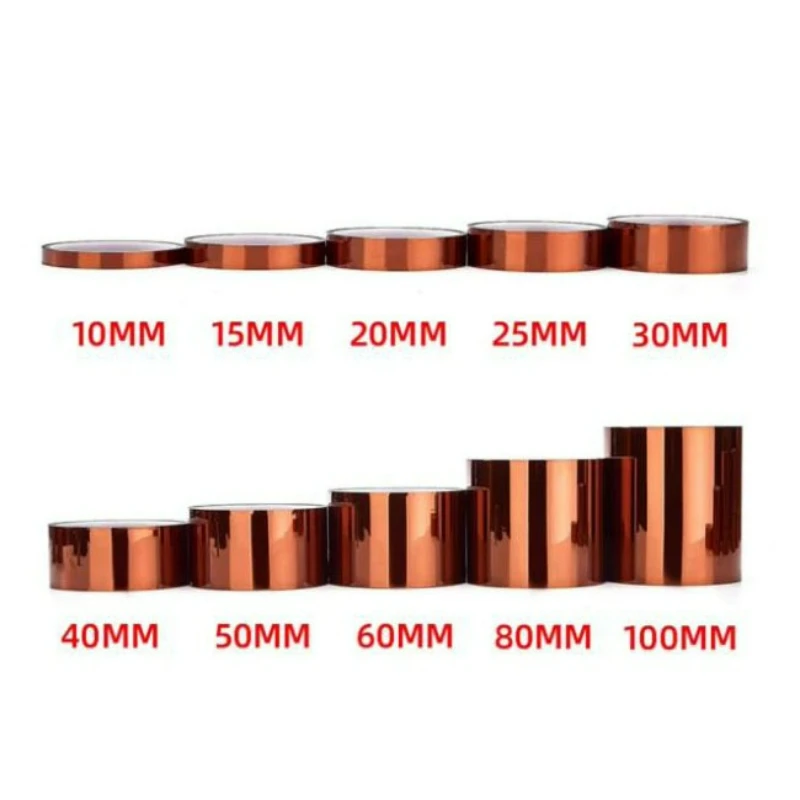 30M Polyimide High Temperature Resistant Tape Gold Finger PET Anti‑Static Insulation Tape Multi‑Size for Lithium Battery