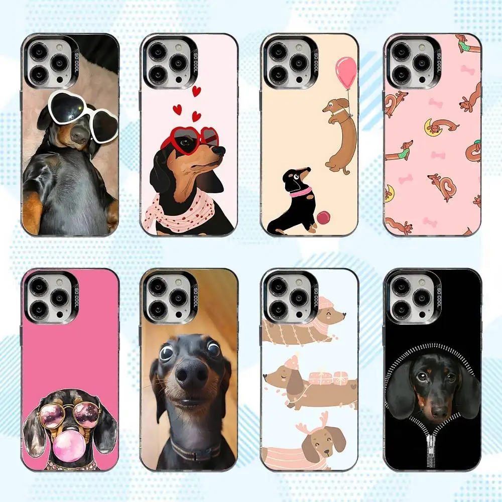 

Funny Dachshund Cute Dog Phone Case For iPhone 17,16,15,14,13,12,X,8,Pro,Max,Plus,E,SE4,Air,Mini IMD Matte Black