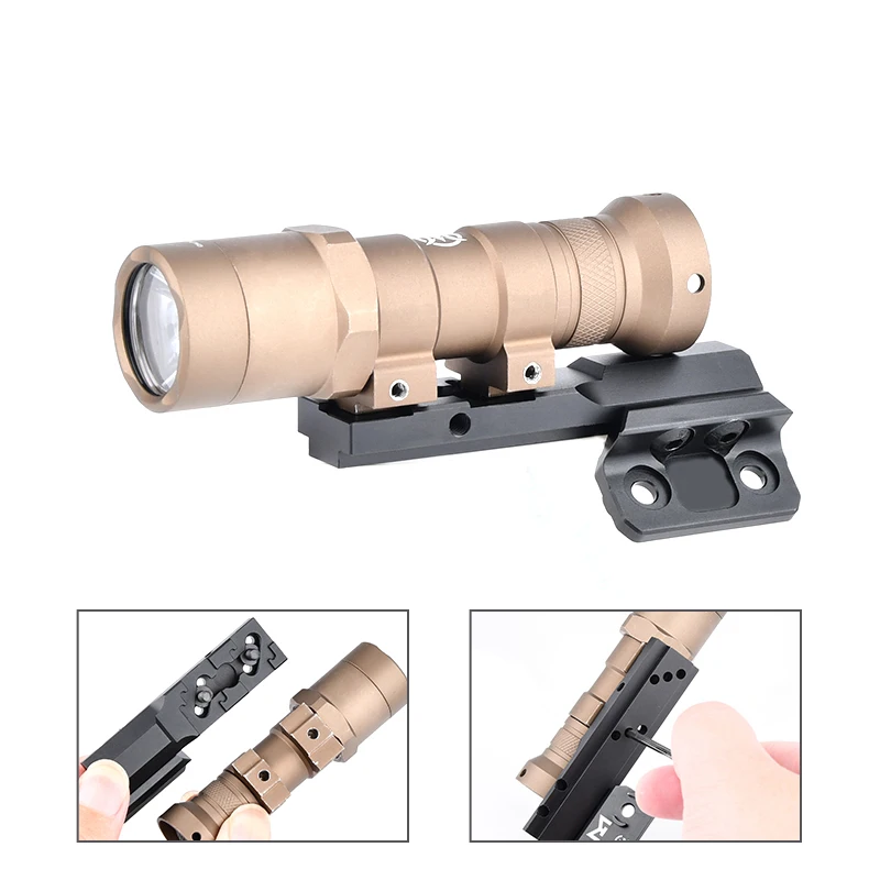 Tactical M300 M600 Surefir Flashlight Mount Thorntail Impact Weapon RM45 Offset LED Scout Light Base Fit MLOK KEYMOD 20mm Rail