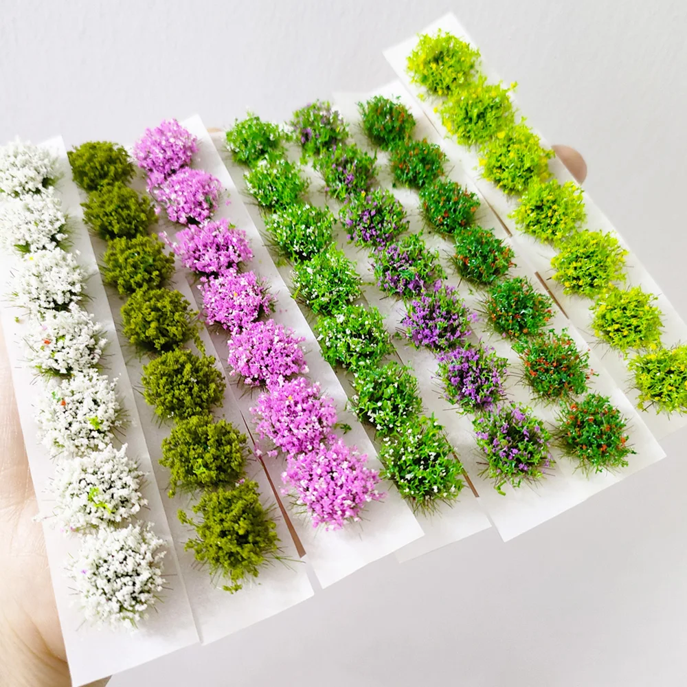 Mixed Colors Grass Cluster Ornaments Model Materials Micro Landscape Scene Decorative Kits Diorama Accessories 49pcs/box