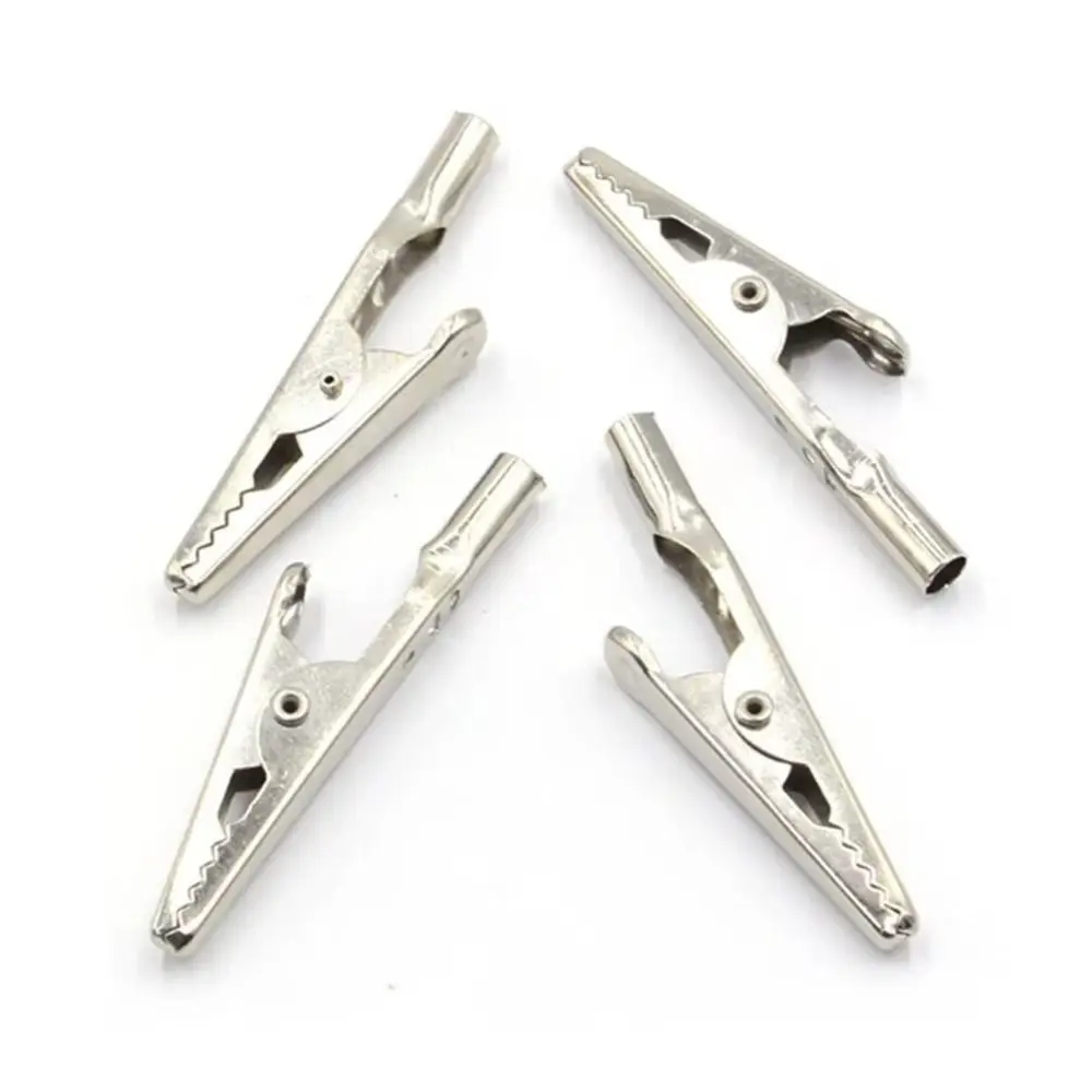 10Pcs/Set Durable 51mm 10A Alligator Clips Metal Single Prong Crocodile Clip Nickel Plated Battery Clamps Electrical Testing