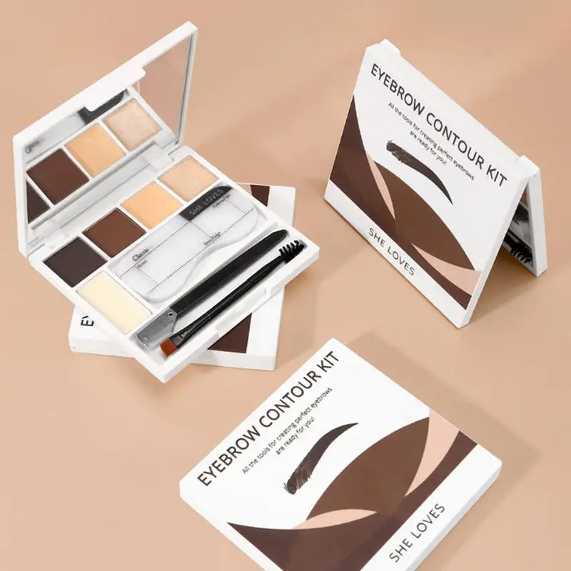 Kit de paleta de cejas para mujer, Pomada de cejas salvajes sin manchas, juego de definidor de cejas a prueba de sudor, Kit de maquillaje de cejas para el trabajo, parte de boda