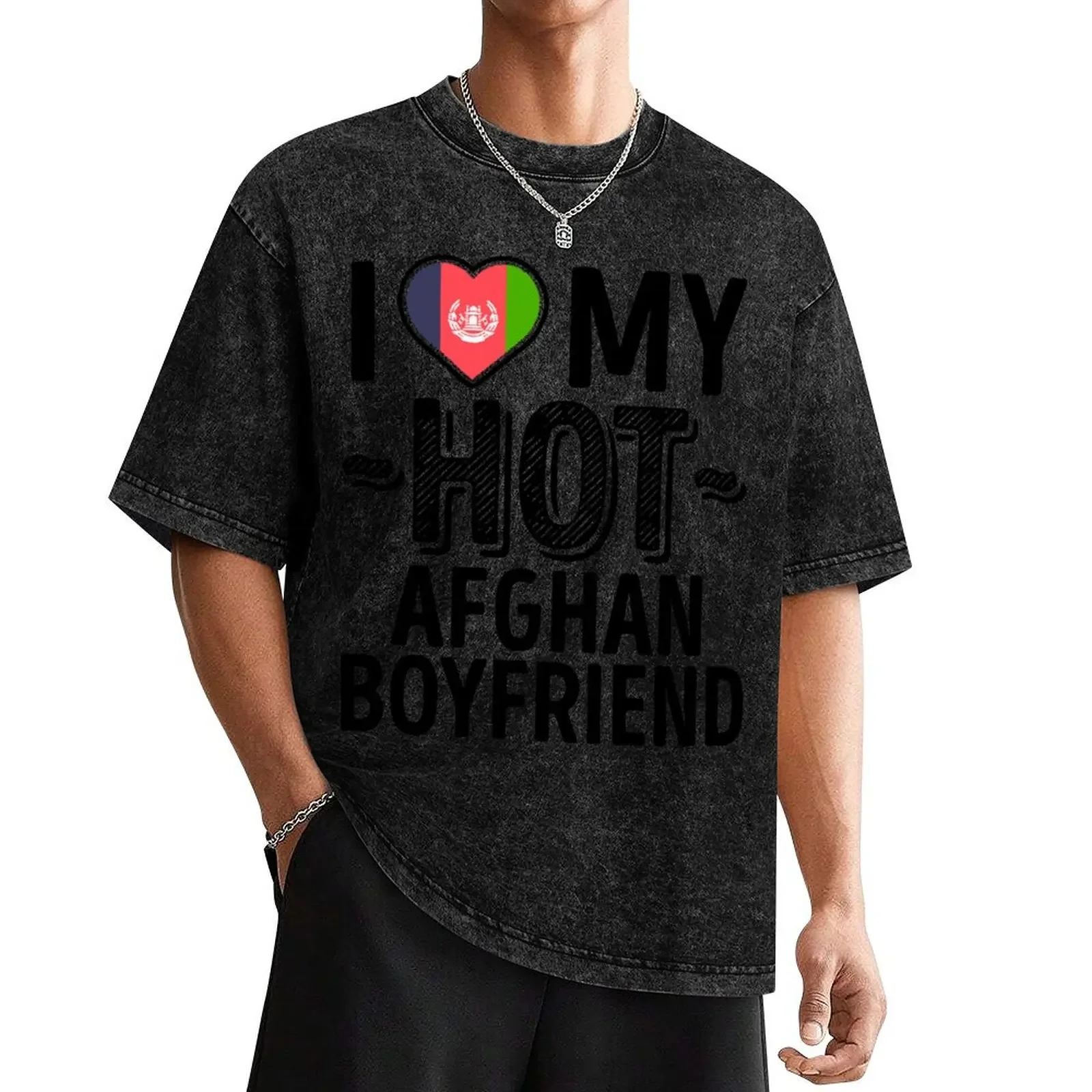 

I Love My HOT Afghan Boyfriend - Cute Afghanistan Couples Romantic Love T-Shirt plain shirts graphic tees designer t shirt men