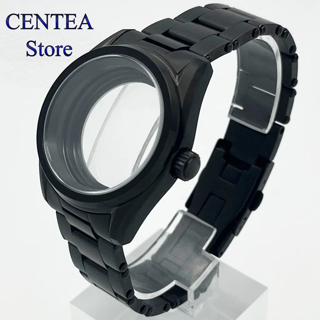 

RICHUS 38mm black Stainless steel 100 m waterproof watch case Sapphire Glass fit NH34 NH35 NH36 ETA 2824 PT5000 movement