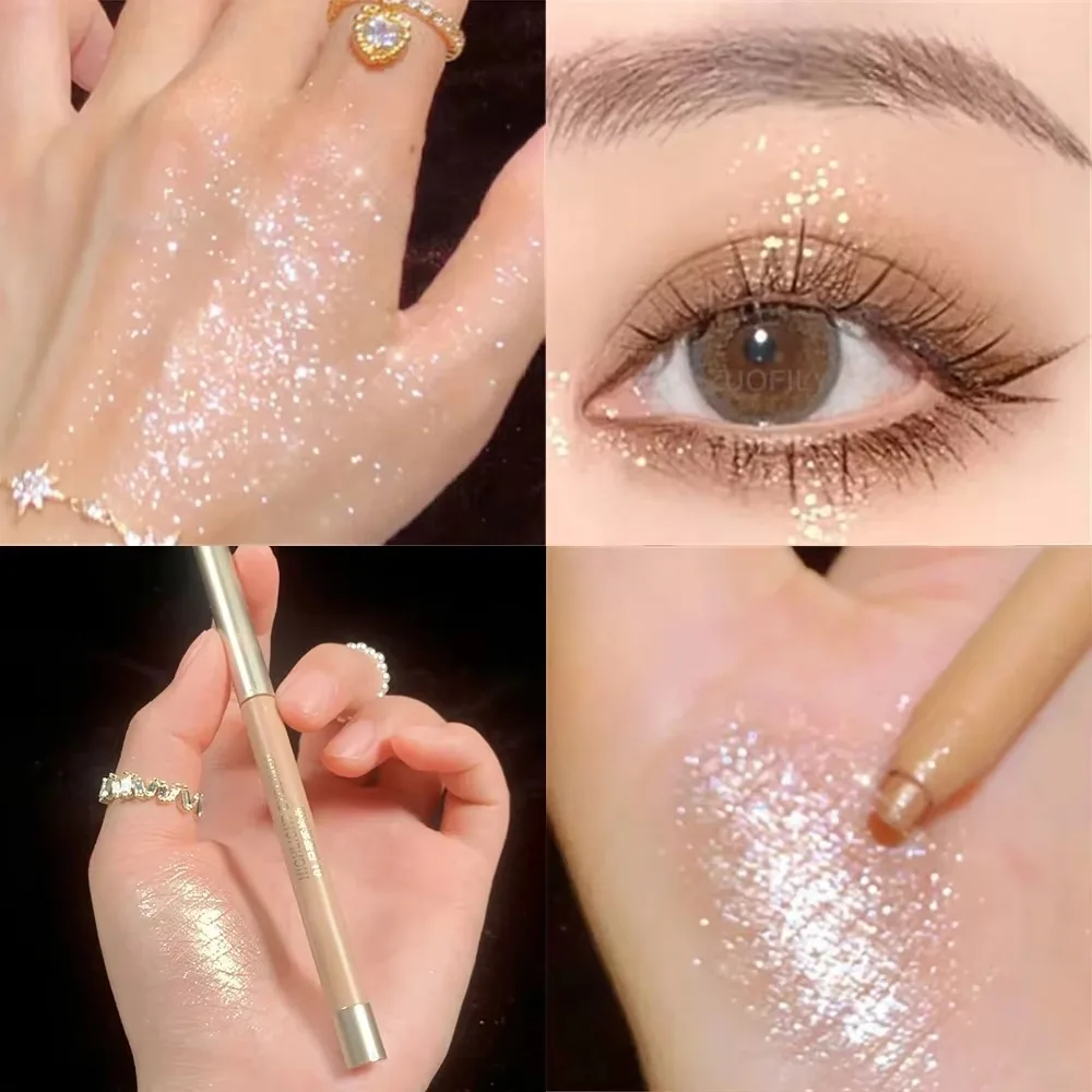 Lápiz de sombra de ojos brillante a la moda, resaltador de cosméticos de larga duración, barra para resaltar brillo resistente al agua, herramientas de belleza para maquillaje de ojos