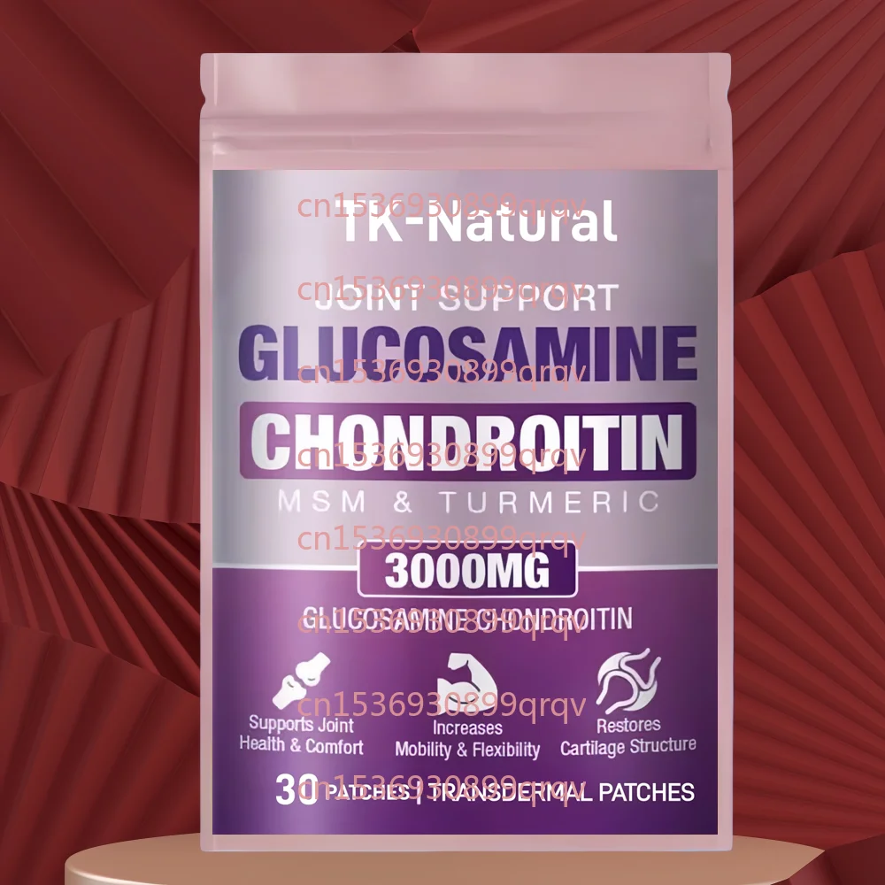 30 Patches Glucosamine Chondroitin MSM Transdermal Patches With Quercetin Boswelia, Bromelain, Antioxidant for Joint Support