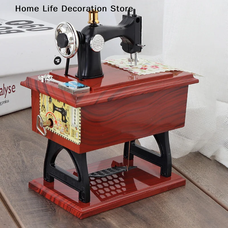 Simulated Mini Retro Sewing Machine Model Eight Tone Box Personalized Creative Gift Home Art Decoration Desk As Room Decorations