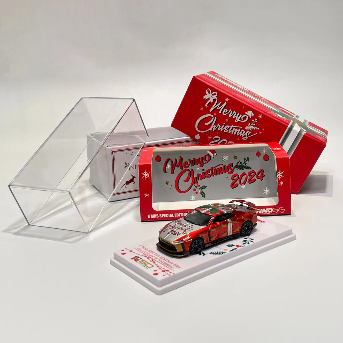 INNO64 TOP MODEL 1:64 Merry Christmas Style GT-R50 Civic EK9 X'MAS Special Edition Collectible Diecast Model Car Christmas Gift