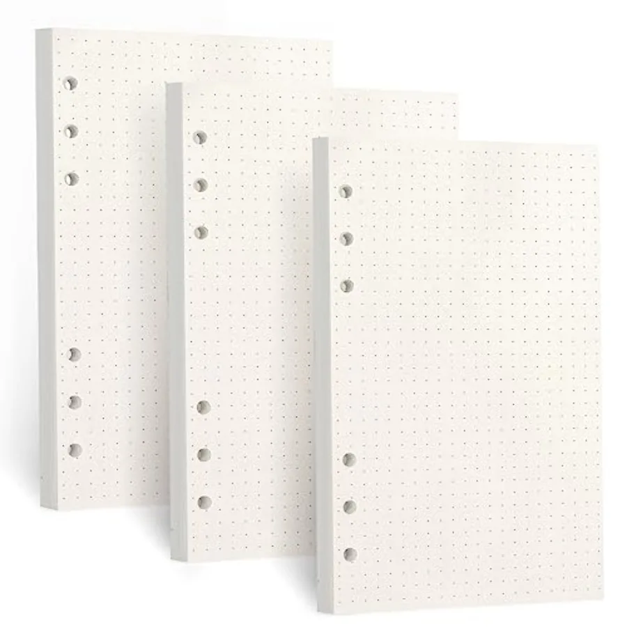A6 Refill Paper, [ ] 100GSM Thick Refillable Paper 6 Hole Filler Inserts Loose Leaf Paper 15 Sheets 270 Pages for 6 Ring Binder