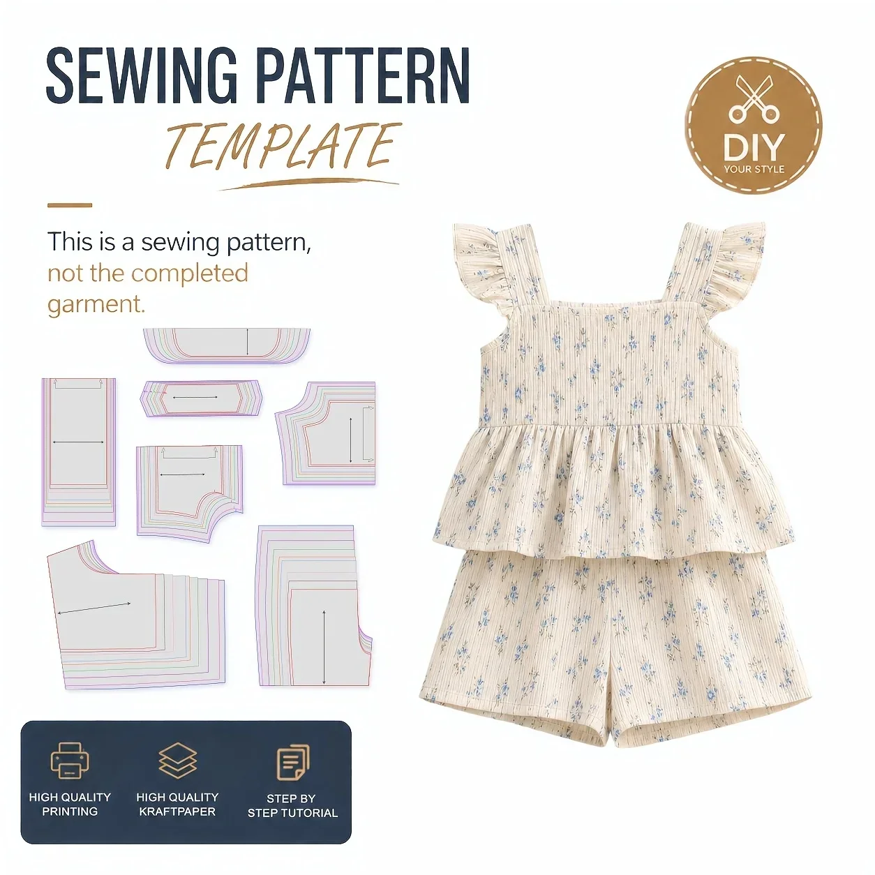 Simpel Sewing Patterns Top & Shorts Set Sewing Patterns, Sewing Patterns for Beginner, Easy ...