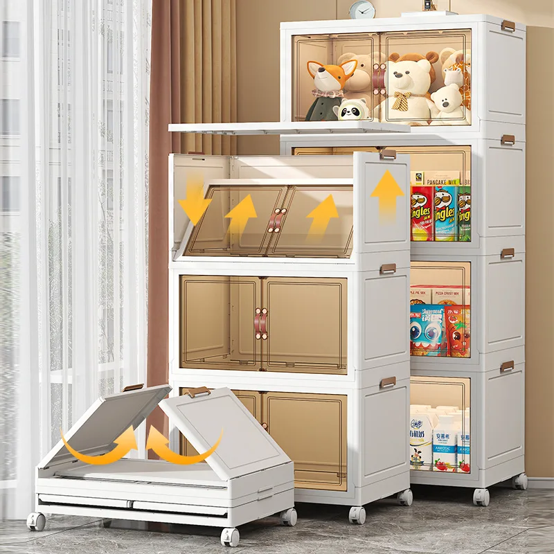 대용량 수납함, 멀티 레이어 접이식 거실 잡화, 옷장 옷장 정리함, 바퀴가 달린 50 cm, 60 cm, 70cm