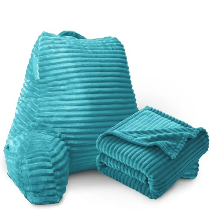 

Подушка ReadinPillow с эффектом памяти, изготавливаемая из сшитой пены, для сидения в постели, с подходящим одеялом и удобным портом для хранения, для взрослых.