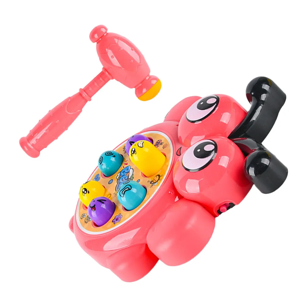 

Toys Plastic Hammering Game Red Educational Plaything Mole Smooth Surface Lightweight Portable Storage Cartoon