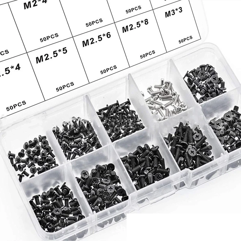 Kit di ricambio per viti universali per Laptop da 500 pezzi M2, M2.5, M3 per Lenovo Toshiba Gateway Samsung HP IBM Dell Dell Acer Asus