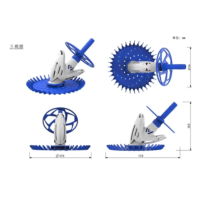 Automatic Pool Vacuum Cleaner Wall Climbing Robot for Inground Pools Quiet Operation Durable Hose Efficient Cleaning Device