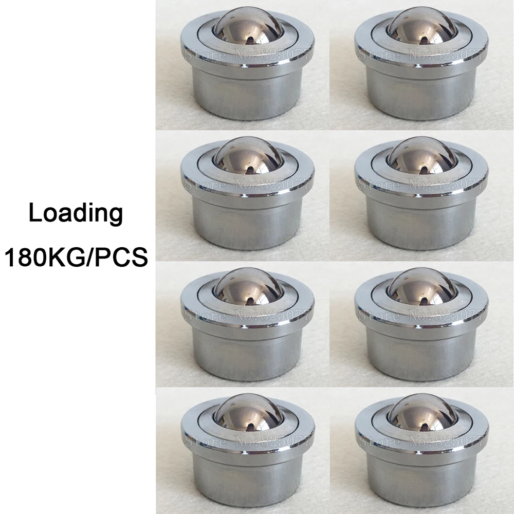 

8PCS Heavy Industrial Universal Ball Transfer Unit Casters Ball Bearing Bull's Eye Wheel Conveyor Rollers Sliders Load 180KG/PCS