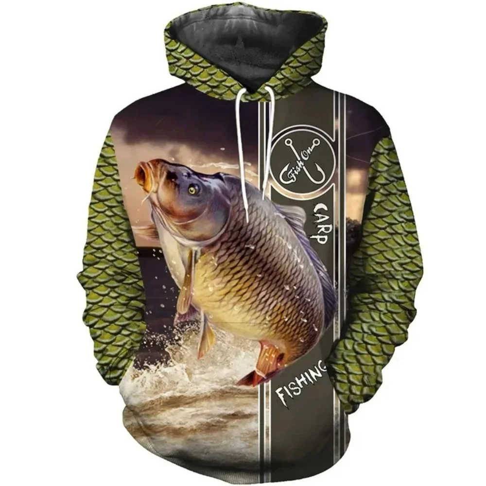 

Man Hoodie Fishing Hoodies Long Sleeve Men's Sweatshirt Casual Pullover Fishing Graphic Hoodies Streetwear Hooded Men's Clothing