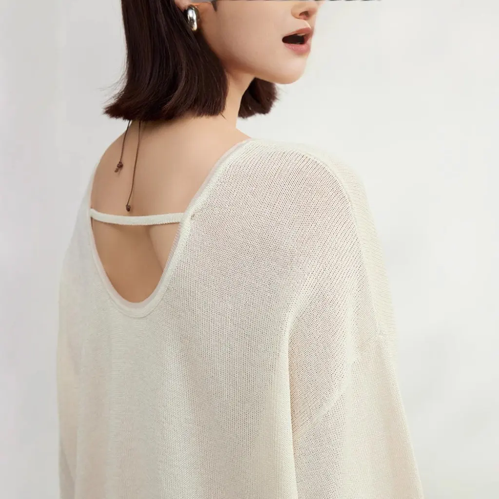 

Женский трикотаж большого размера с вырезами из бумажной пряжи, свободная блузка, новая осенняя мода