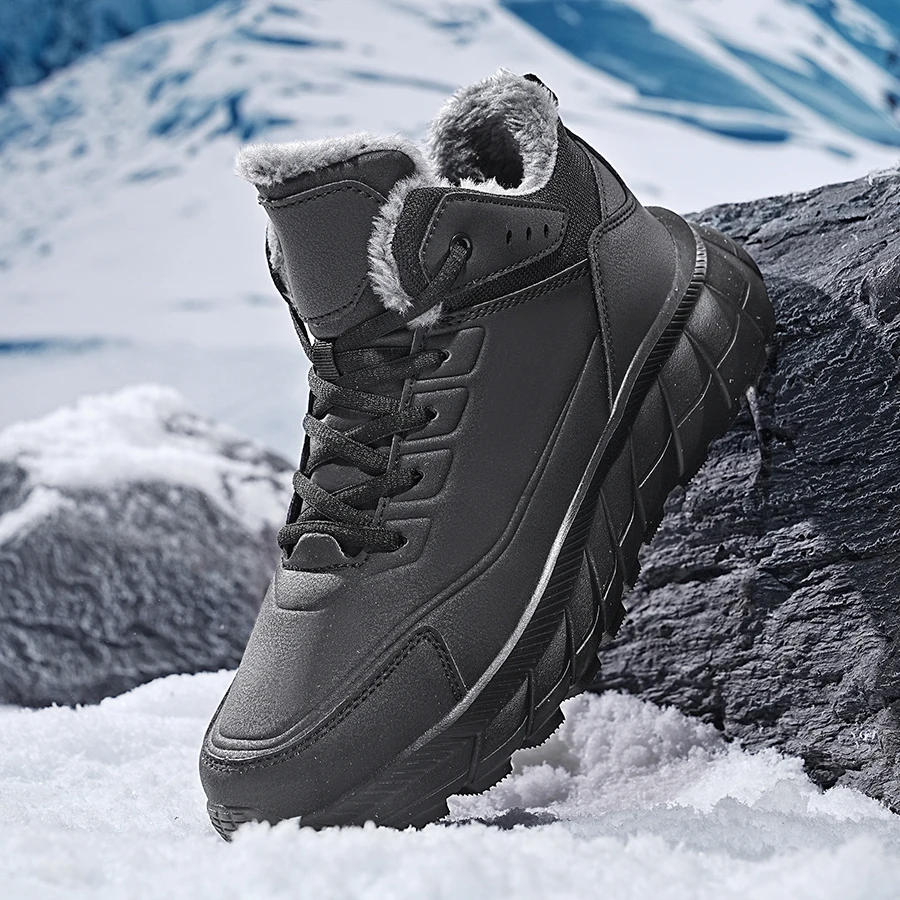 

Keep Warm Winter Men Shoes Male Fur Waterproof Outdoor Hiking Boots Man Sneakers Snow Boots Lightweigh Trekking Shoes For Men