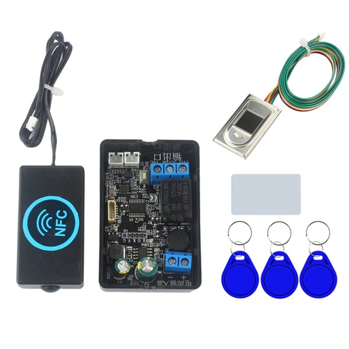 AA98 Fingerprint Access Controller NFC Electric Lock Control Relay Module IC Card Induction Switch S2 Fingerprint and NFC