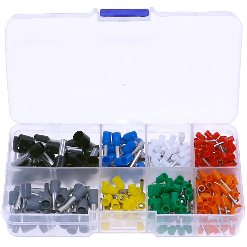 400Pcs Wire Copper Crimp Connector Insulated Cord Pin End Terminal Mixed Box