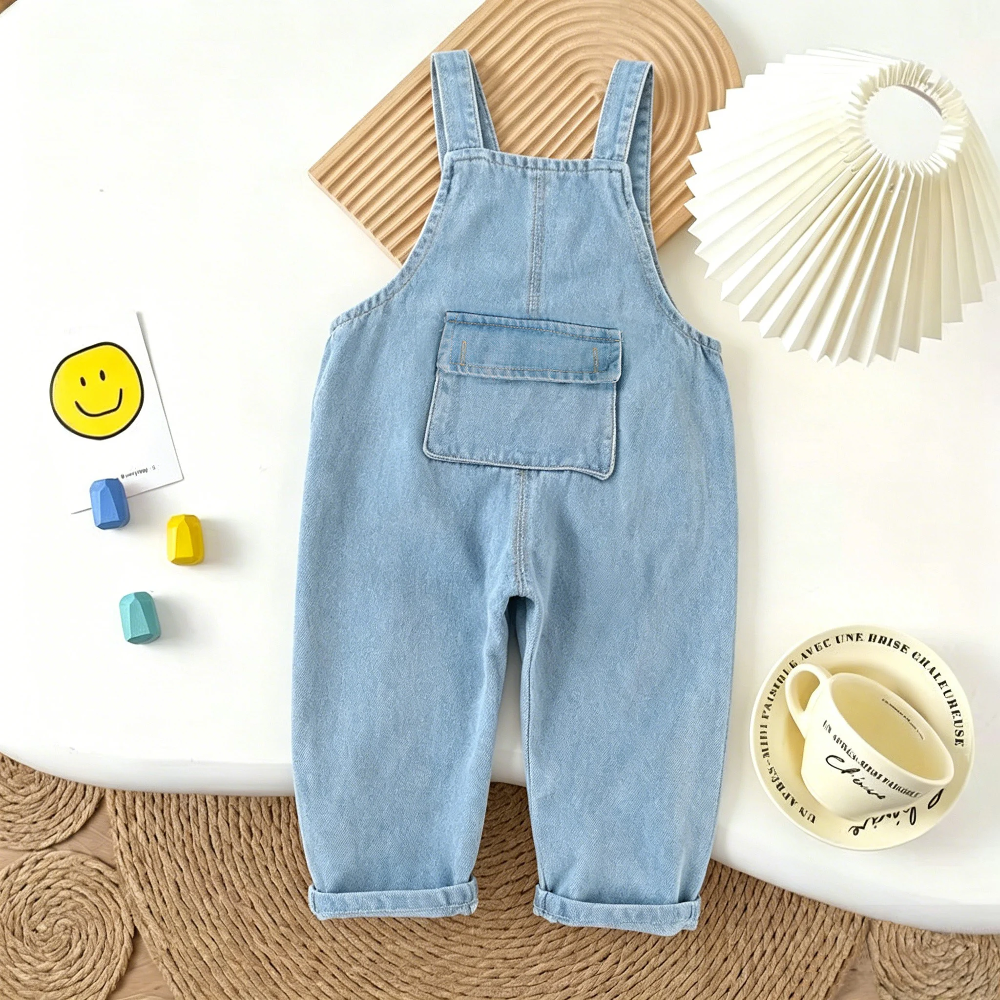 IENENS Toddler Overalls Washed Denim Pants For Kids 1 2 3 4 Years Causal Bib Boy Girl Jeans J